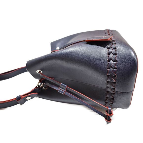 Louis Vuitton LockMe Bucket Navy Red Calf Leather Shoulder Bag - Picture 3 of 7